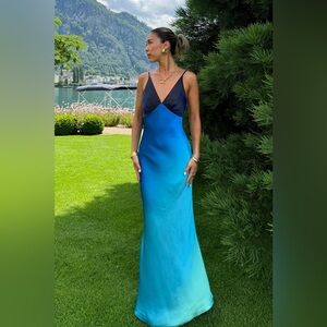 12th Tribe Blue Ombre Maxi Dress